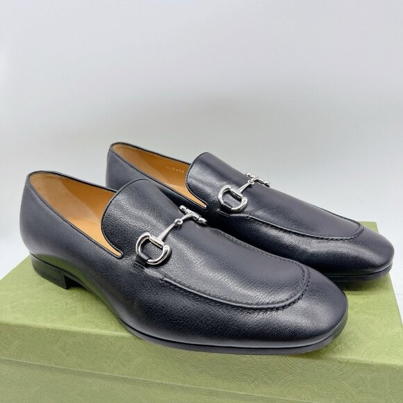 GUCCI BLACK LEATHER SLIP-ON HORSEBIT LOAFER Mens UK 13 US 13.5 -Authentic- New - Picture 4 of 15
